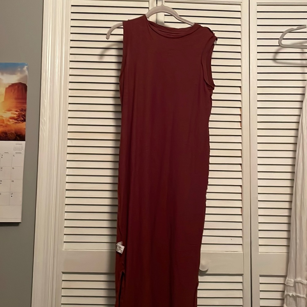Vintage threads maroon maxi dress.
